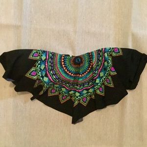 Strapless Tribal Print Swim top